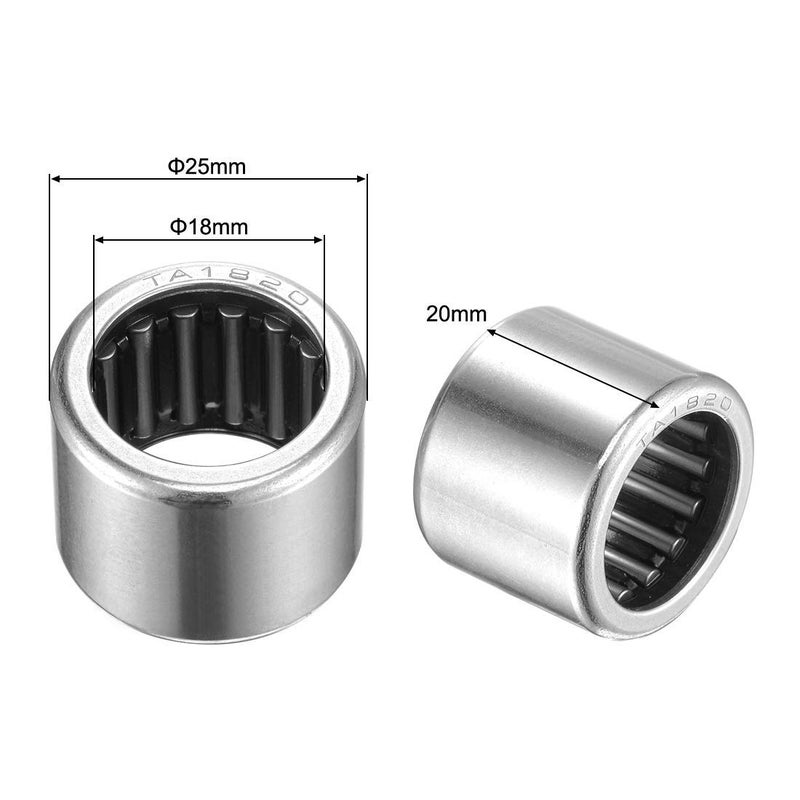 Needle Roller Bearing 18x25x20mm Chrome Steel Open End - Image 2